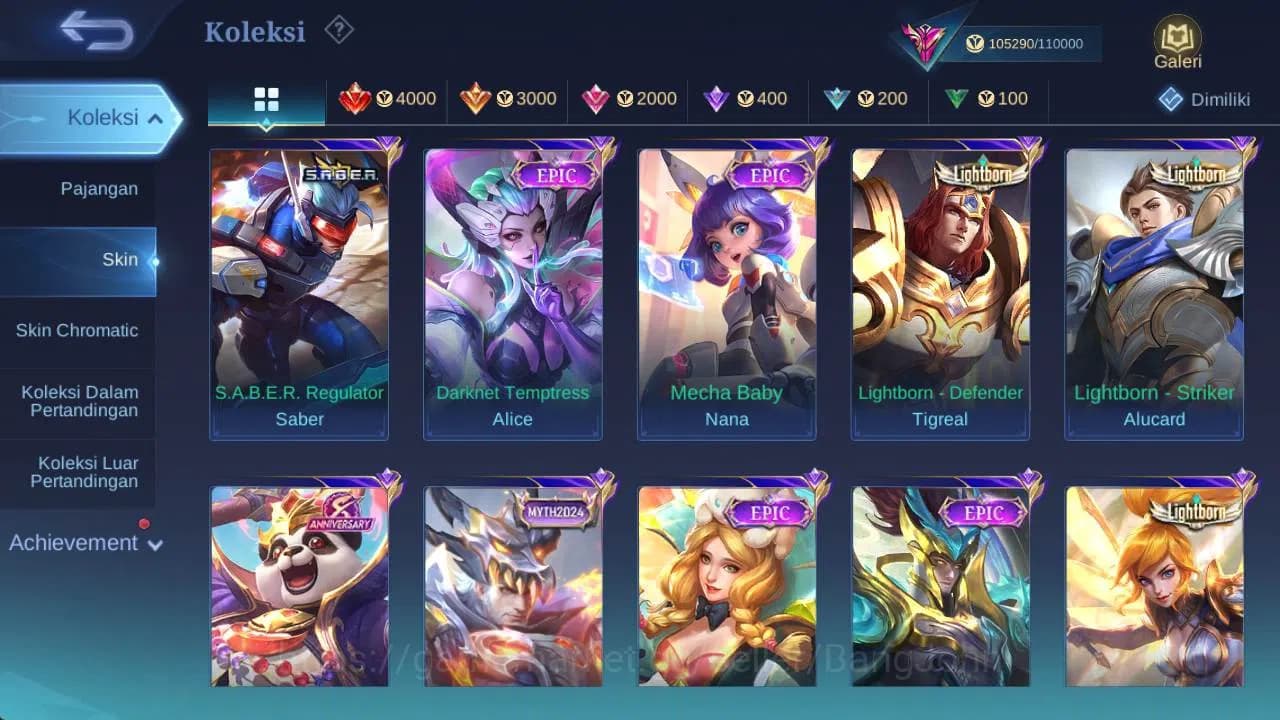 Mobile Legends: Bang Bang Accounts hero 132 , skin 300+ legend freya, wyrmlord moskov image 6