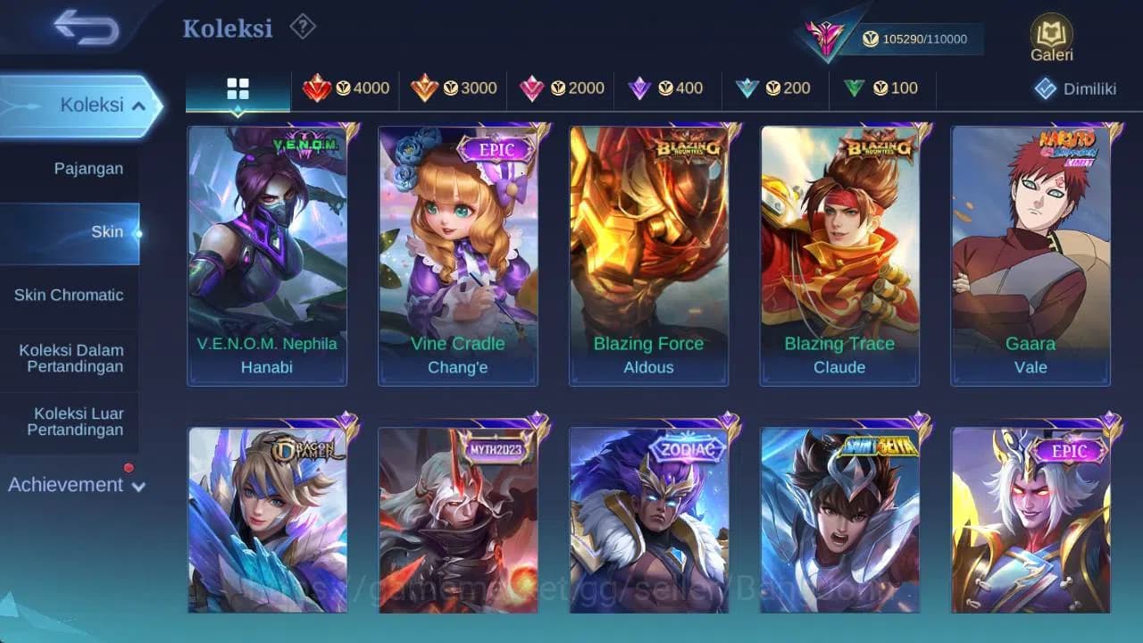 Mobile Legends: Bang Bang Accounts hero 132 , skin 300+ legend freya, wyrmlord moskov image 9