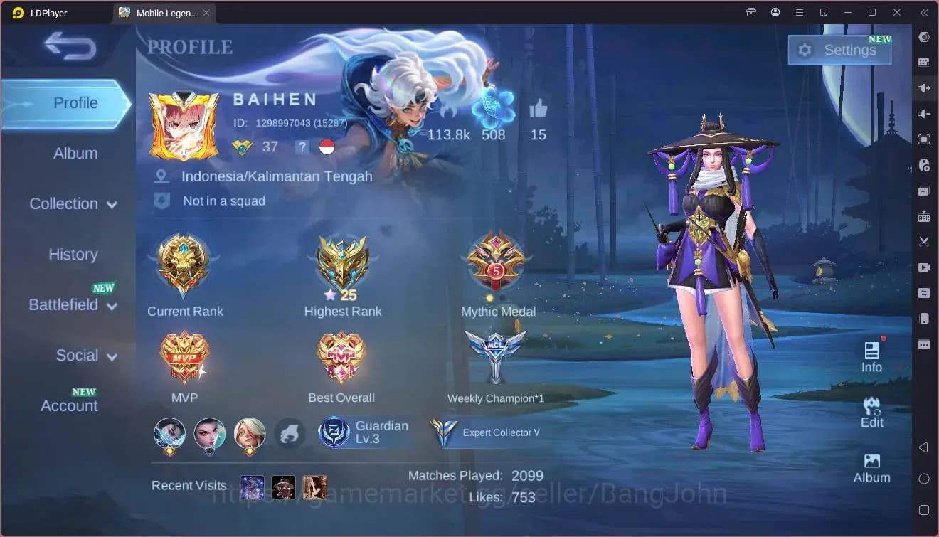 Mobile Legends: Bang Bang Accounts GLOBAL Hero 78 Skin 99|TransFormers Roger|Sanrio F image 1