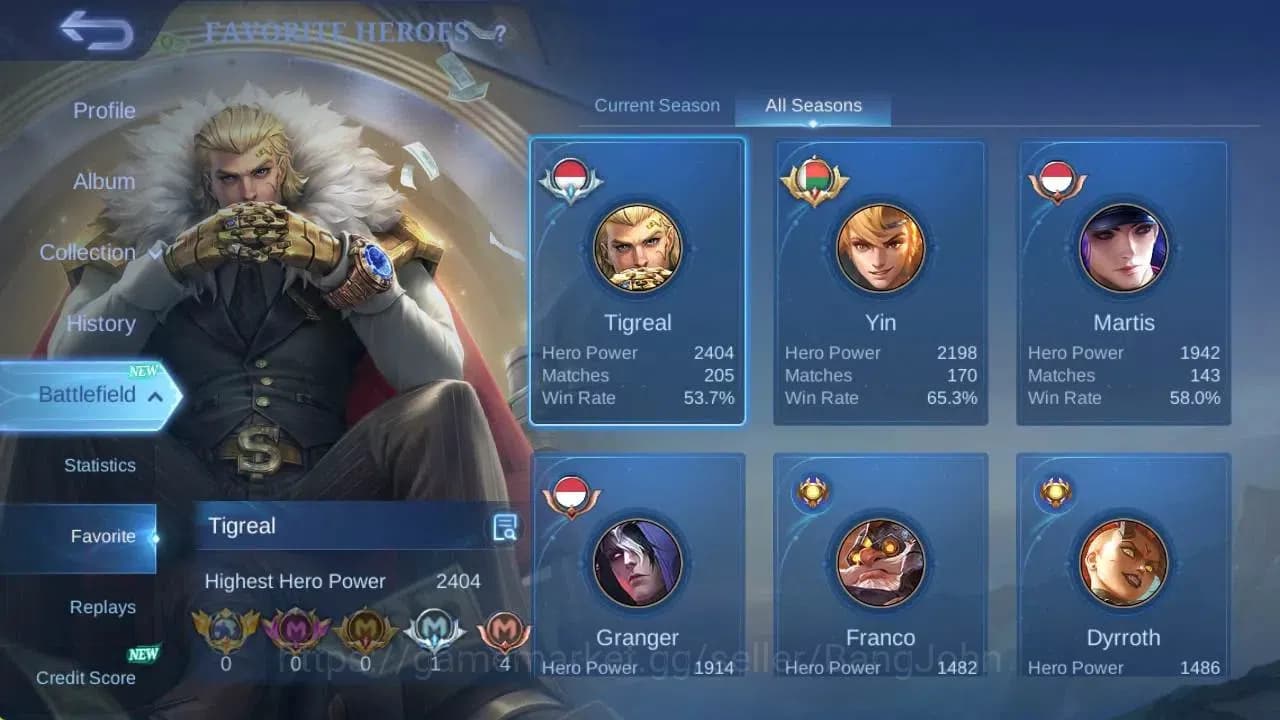 Mobile Legends: Bang Bang Accounts GLOBAL Hero 78 Skin 99|TransFormers Roger|Sanrio F image 4