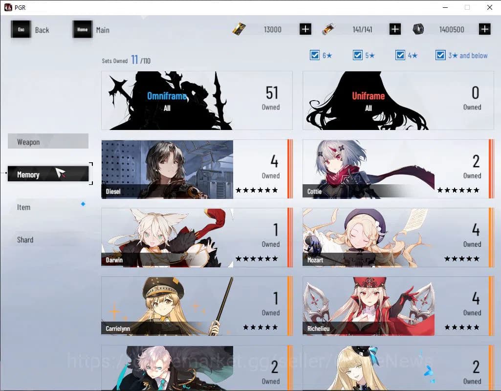 Punishing: Gray Raven Accounts EU | Lv 42 | 13K BC+2,6K YC+7,5K BlueC | S Lucia C image 4