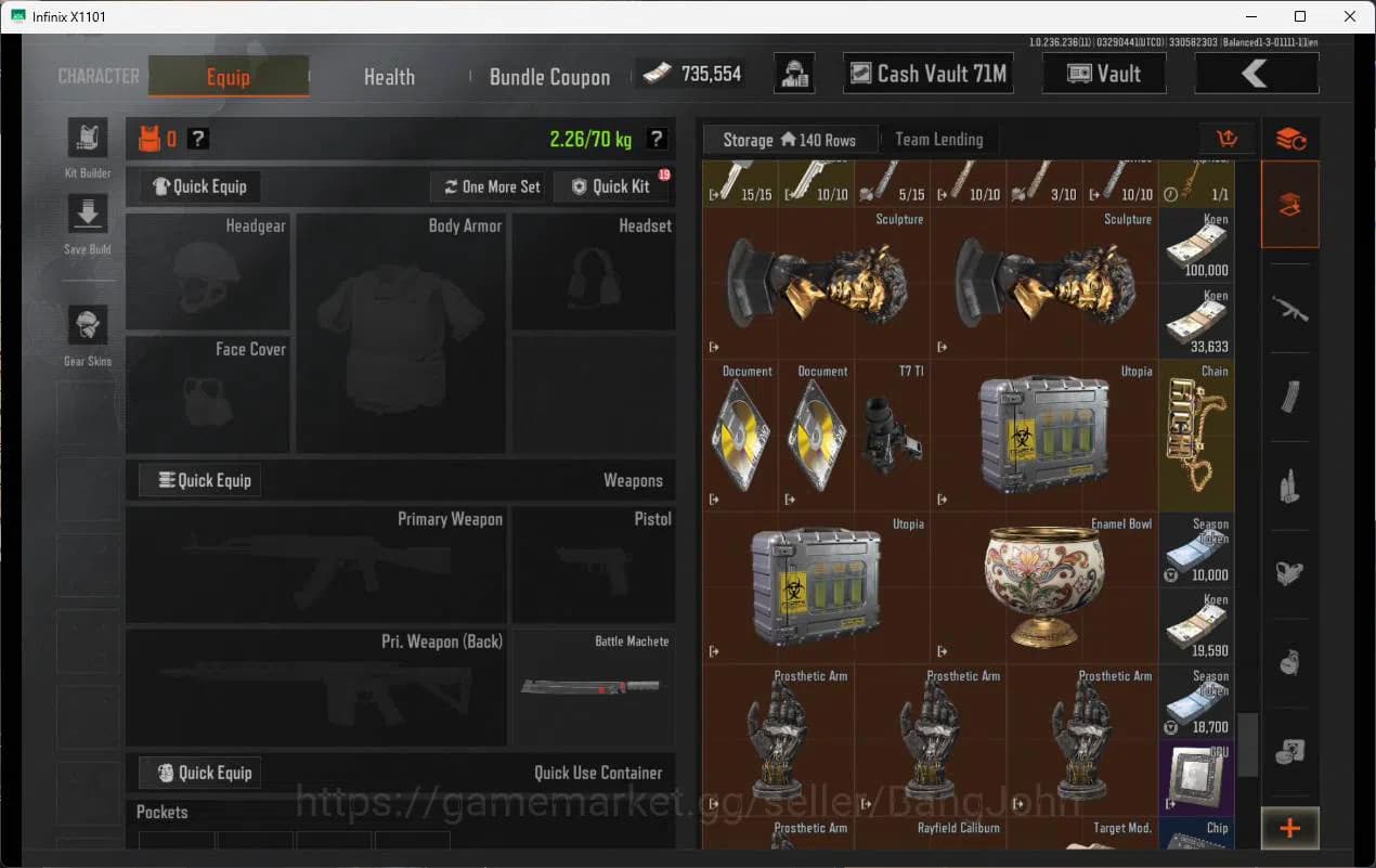Arena Breakout Accounts MOBILE|SV 103M|CV 71M|2 Document+2 Utopia|Machete image 3