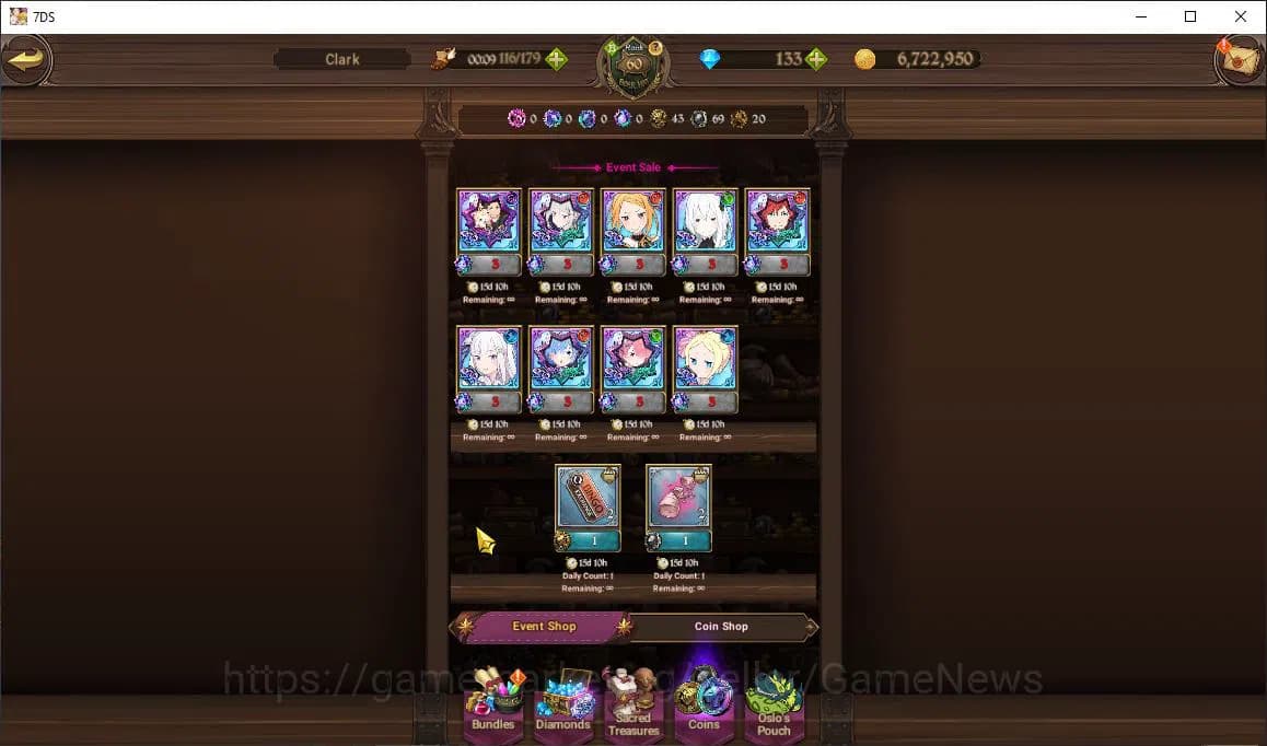 The Seven Deadly Sins: Grand Cross Accounts Global|1M CC|133 DM|2 LR+3 UR+ Collab ReZero|Helbr image 8
