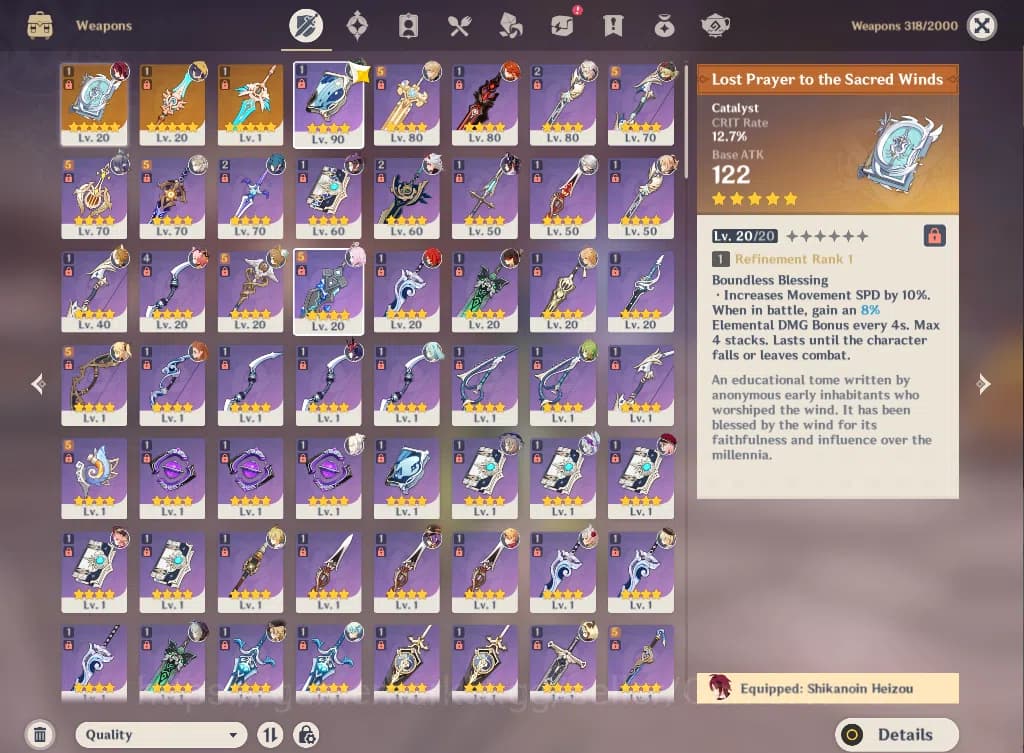 Genshin Impact Accounts ASIA|AR56|8 Limited+3(*5WEP)|Neffer,Lauma,AratakiC image 14