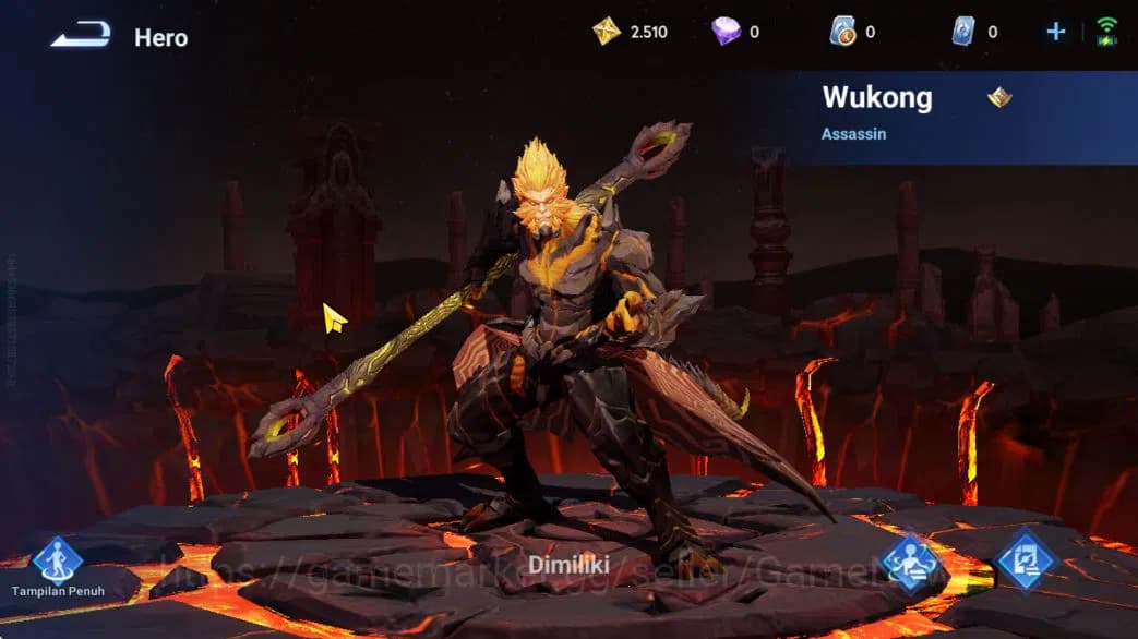 Honor of Kings Accounts Hero 14 Skin 3|Fresh Starter| (Wukong Legend) [Zil image 3