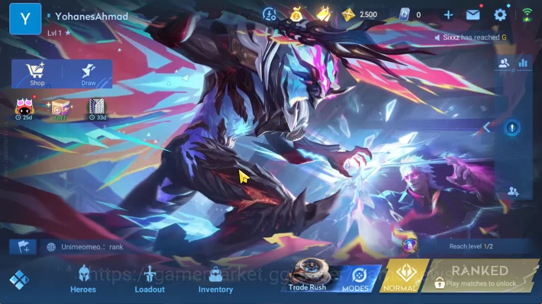Honor of Kings Accounts Hero 7 |Starter with Legend Skin Selection Chest(D image 3