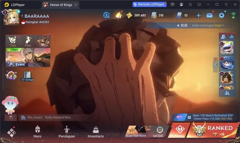 Honor of Kings Accounts Global | 4 Legend Allain, Musashi,Angela,LadySun L image 1
