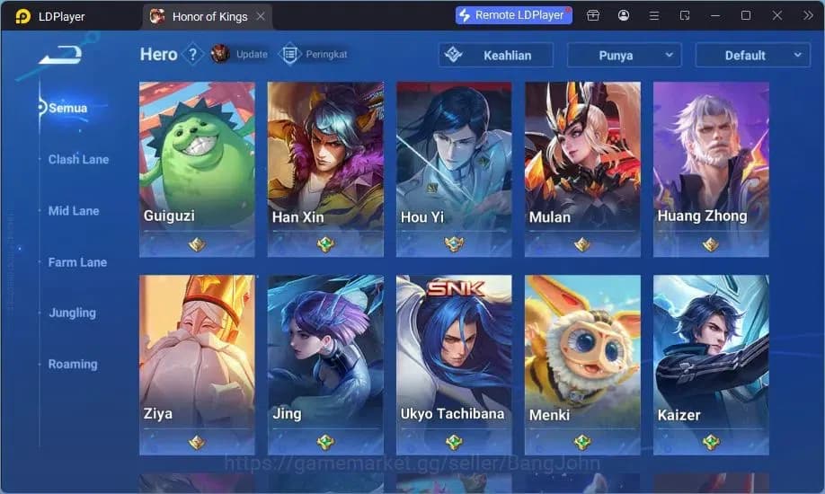 Honor of Kings Accounts Global | 4 Legend Allain, Musashi,Angela,LadySun L image 10