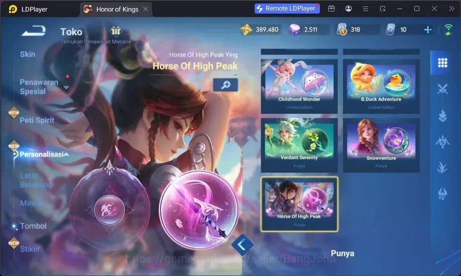 Honor of Kings Accounts Global | 4 Legend Allain, Musashi,Angela,LadySun L image 15
