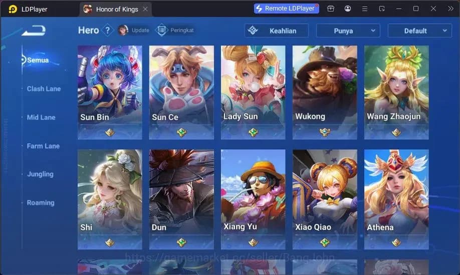 Honor of Kings Accounts Global | 4 Legend Allain, Musashi,Angela,LadySun L image 6