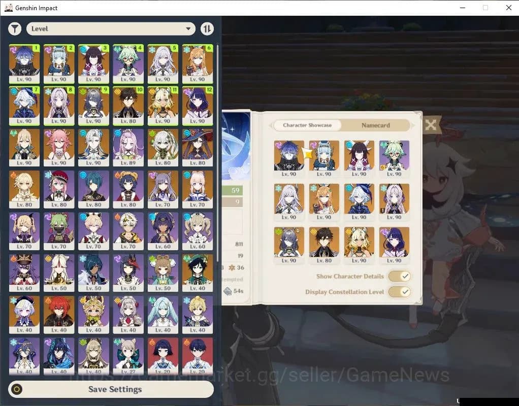 Genshin Impact Accounts ASIA|AR 59|Prime Flins|16 Limited+7(*5Weapon)|(Yae image 1