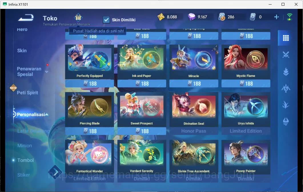 Honor of Kings Accounts GLOBAL | HERO 112, SKIN 217 mythic Diaochan, legen image 4