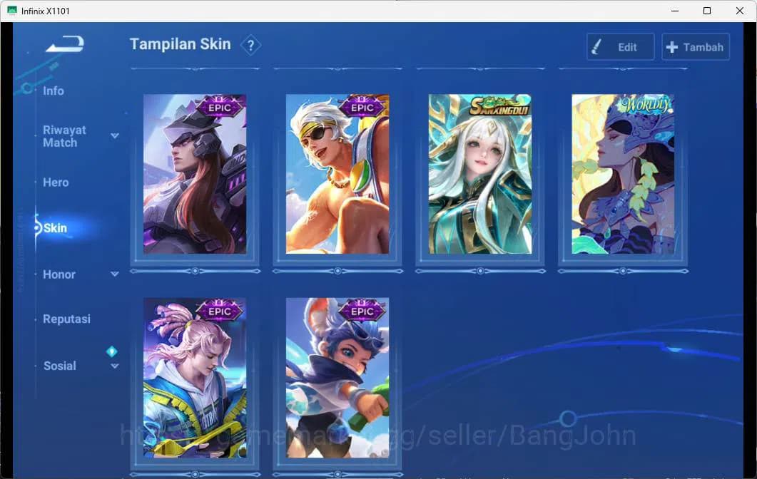 Honor of Kings Accounts GLOBAL | HERO 112, SKIN 217 mythic Diaochan, legen image 5