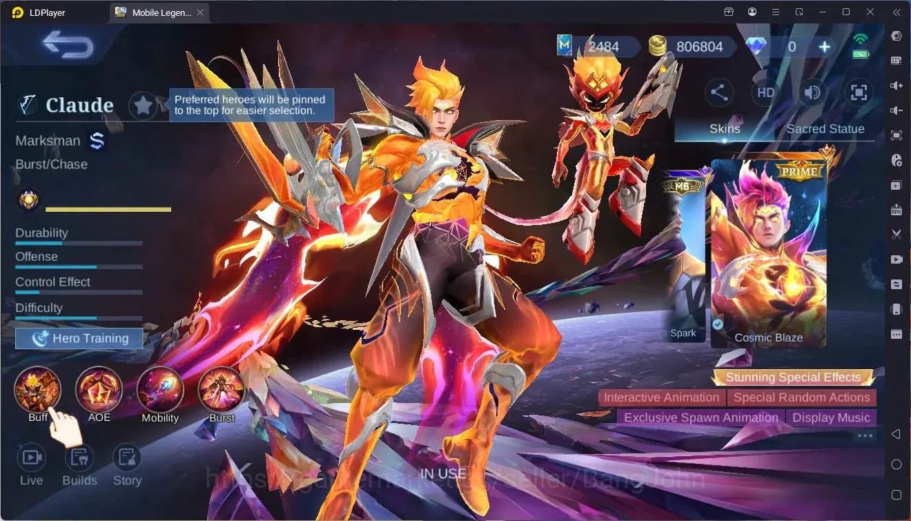 Mobile Legends: Bang Bang Accounts Global|Hero132|Skin 374|Exalted|Prime Claude+Grang image 7