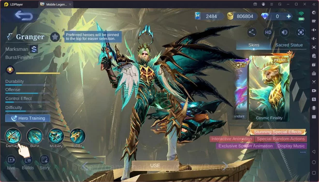 Mobile Legends: Bang Bang Accounts Global|Hero132|Skin 374|Exalted|Prime Claude+Grang image 8