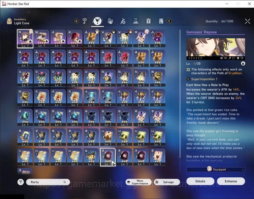 Honkai Star Rail Accounts Asia | TL 6 | 1 Golden Companion Spirit| 1 Limited image 6