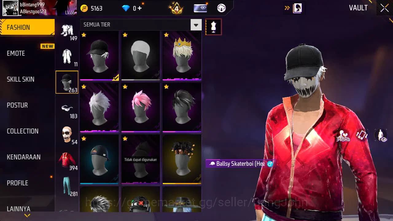 Free Fire Accounts Indonesia|Vault 394, SG starlink lV 6, SG lumut, t image 12