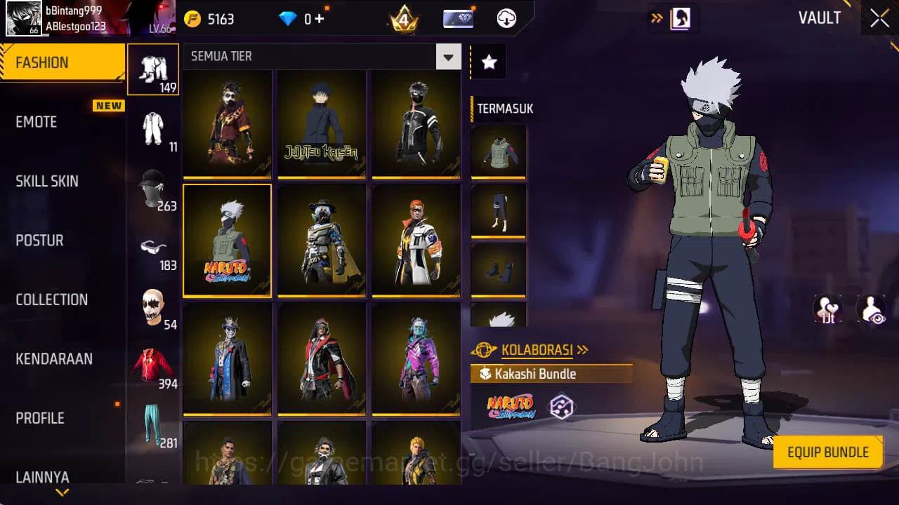 Free Fire Accounts Indonesia|Vault 394, SG starlink lV 6, SG lumut, t image 13