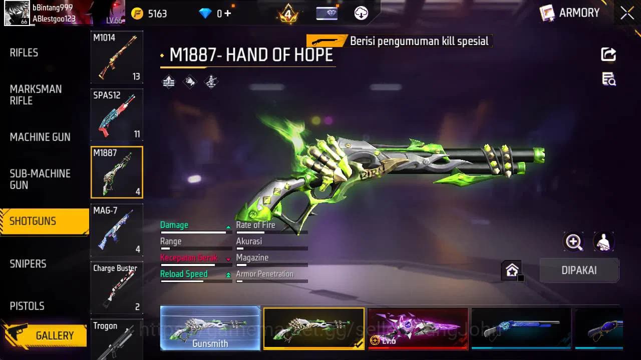 Free Fire Accounts Indonesia|Vault 394, SG starlink lV 6, SG lumut, t image 3
