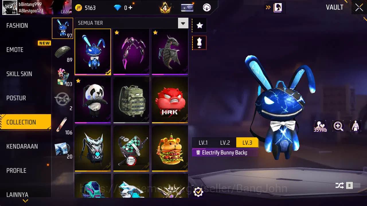 Free Fire Accounts Indonesia|Vault 394, SG starlink lV 6, SG lumut, t image 5