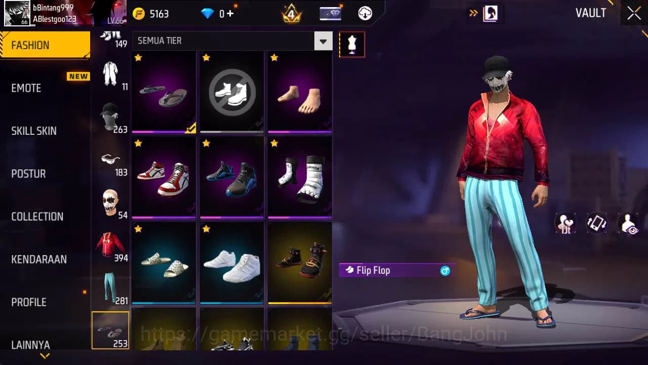 Free Fire Accounts Indonesia|Vault 394, SG starlink lV 6, SG lumut, t image 7