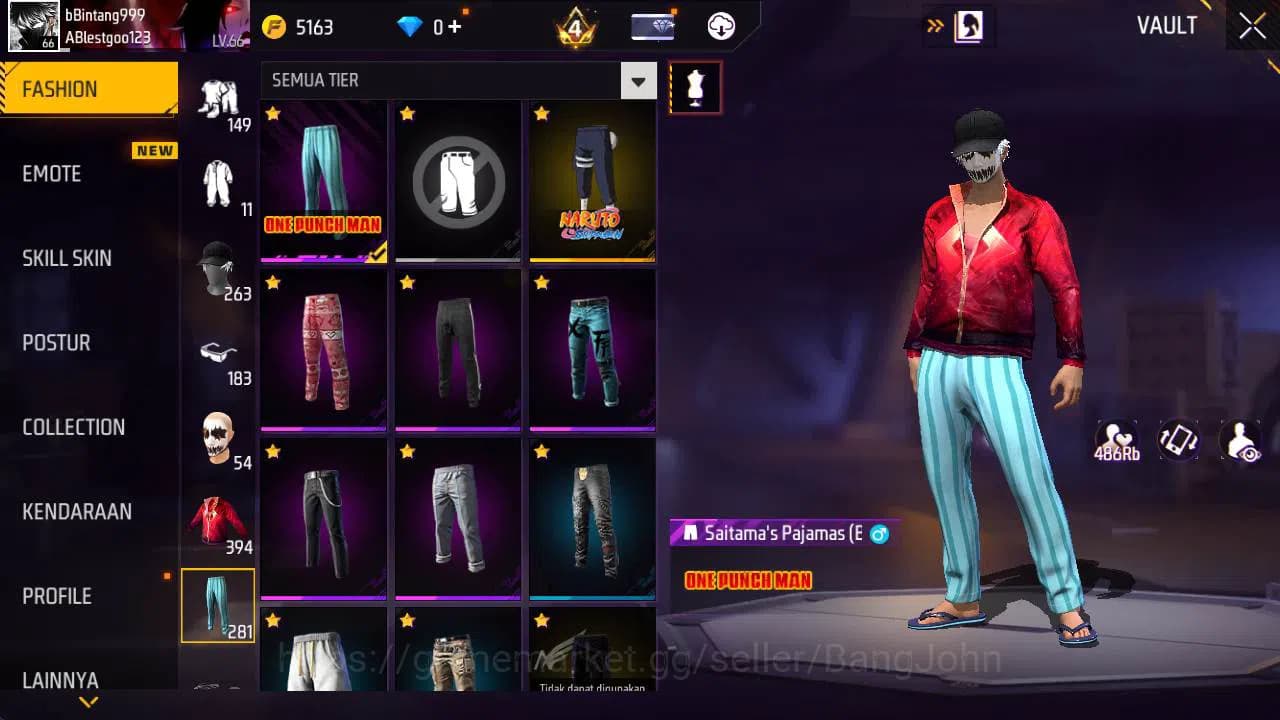 Free Fire Accounts Indonesia|Vault 394, SG starlink lV 6, SG lumut, t image 8