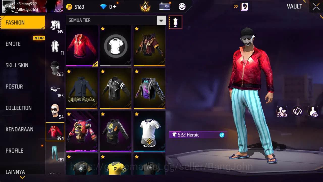 Free Fire Accounts Indonesia|Vault 394, SG starlink lV 6, SG lumut, t image 9