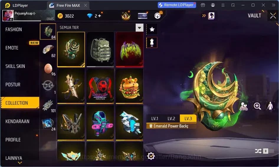 Free Fire Accounts Indonesia | Vault 378| EVO AK47-BLUE FLAME DRACO | image 12