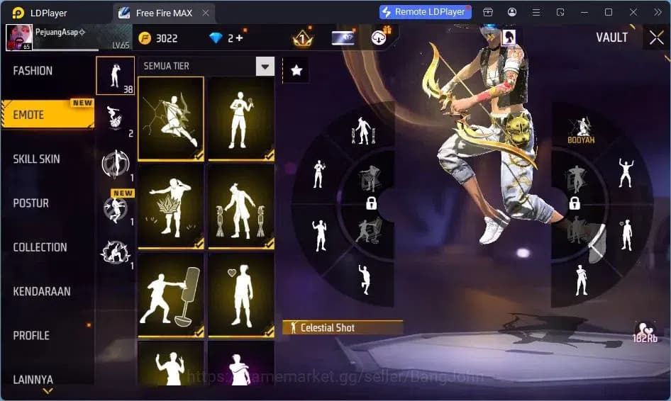 Free Fire Accounts Indonesia | Vault 378| EVO AK47-BLUE FLAME DRACO | image 13