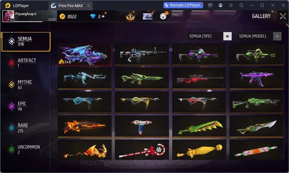 Free Fire Accounts Indonesia | Vault 378| EVO AK47-BLUE FLAME DRACO | image 3