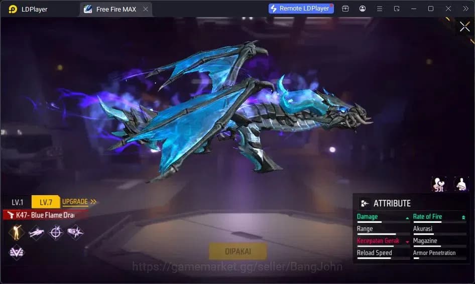 Free Fire Accounts Indonesia | Vault 378| EVO AK47-BLUE FLAME DRACO | image 4