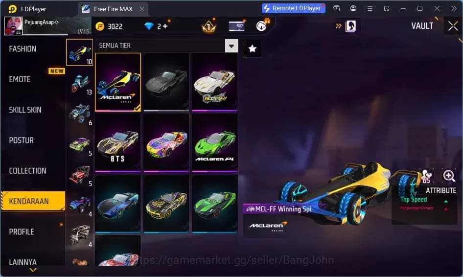 Free Fire Accounts Indonesia | Vault 378| EVO AK47-BLUE FLAME DRACO | image 8