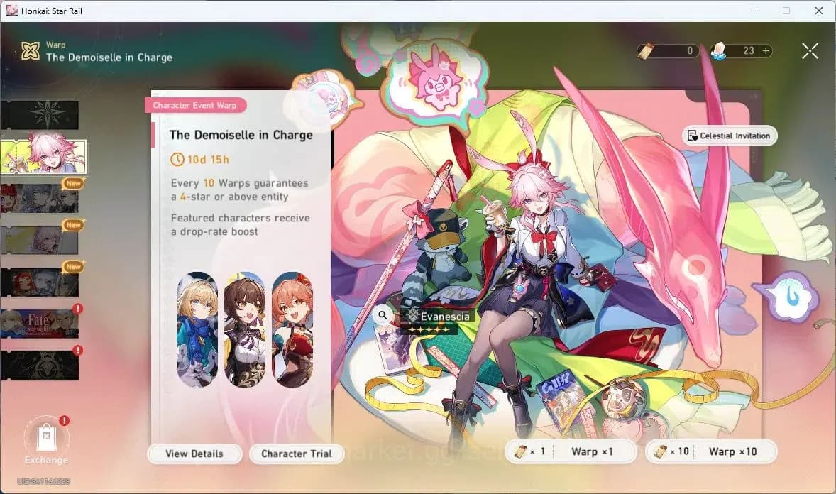 Honkai Star Rail Accounts ASIA | TL3 | 1 Lim: Evangescia | MC Male | 20 Star image 5