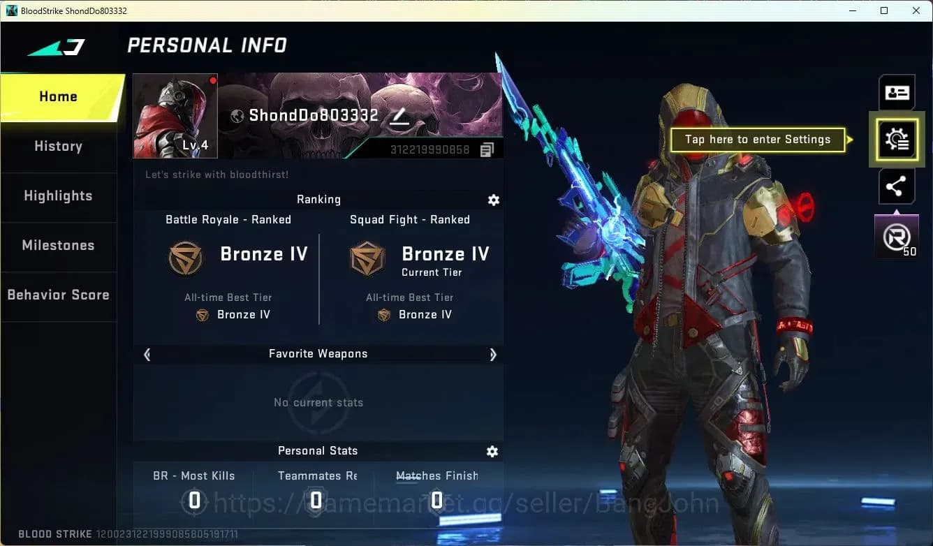 Blood Strike Accounts ASIA| BLEACH Byakuya Kuchiki Striker|Ultra QBZ95 E image 1