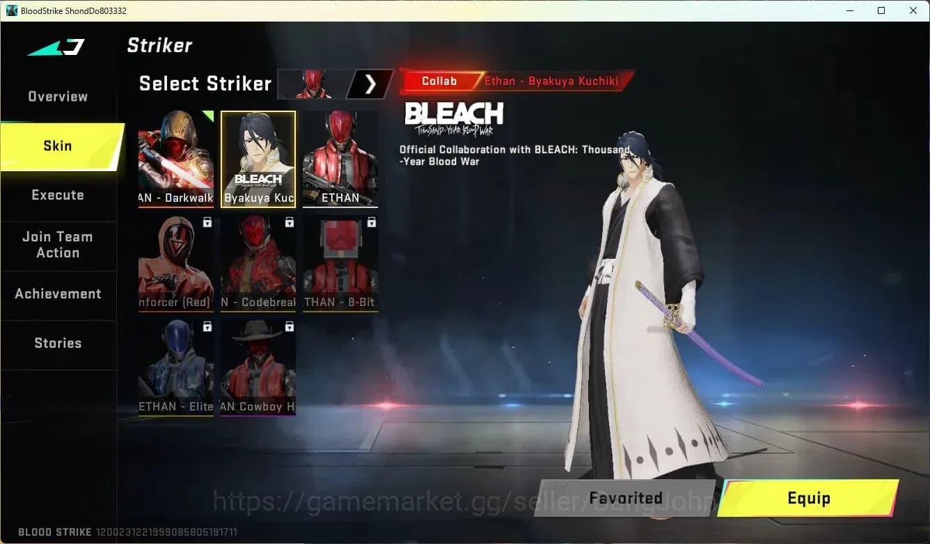 Blood Strike Accounts ASIA| BLEACH Byakuya Kuchiki Striker|Ultra QBZ95 E image 2