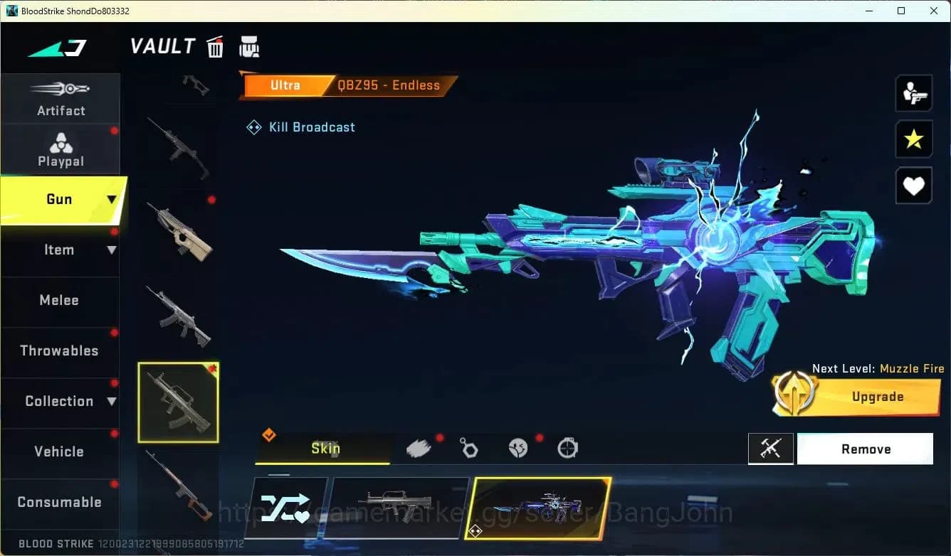 Blood Strike Accounts ASIA| BLEACH Byakuya Kuchiki Striker|Ultra QBZ95 E image 6