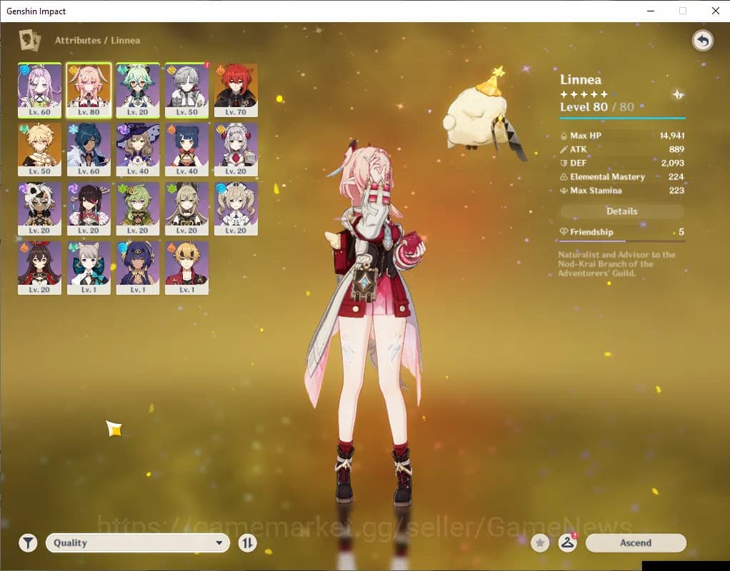 Genshin Impact Accounts ASIA|Starter|AR 42|1 Limited+16(*4Character)|Linne image 3