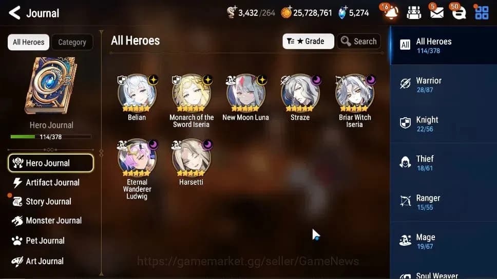 Epic Seven Accounts GLOBAL Unverif|7 ML(Belian,Monar Sword Iseria,NM L image 6