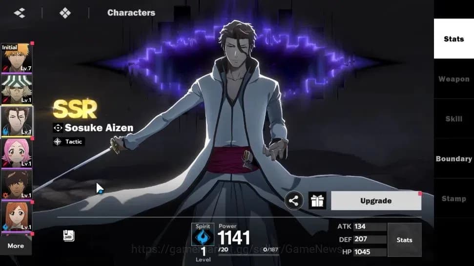 BLEACH: Soul Resonance Accounts Crunchyroll NA |Fresh Starter LV 3|2 SSR Sosuke Ai image 2