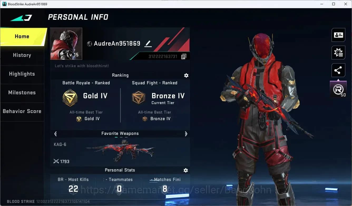 Blood Strike Accounts ASIA | Legendary M4A1-Venom | Ultra KAG-6-Saoulbla image 2