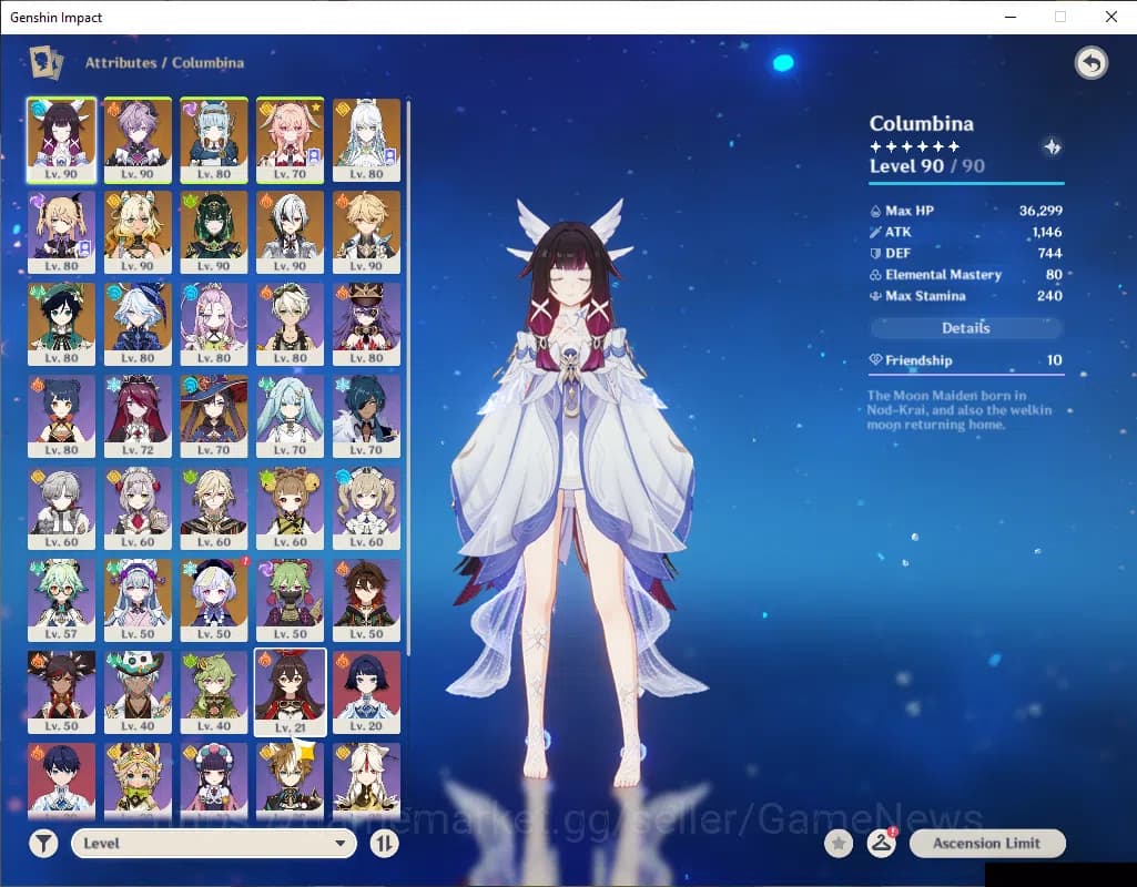 Genshin Impact Accounts ASIA|AR 57|10 Limited+3(*5Wep)|Furina+Sign,Durin,L image 3