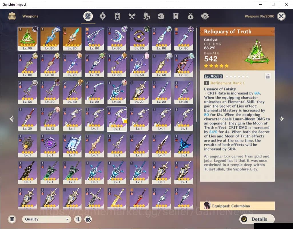 Genshin Impact Accounts ASIA|AR 57|10 Limited+3(*5Wep)|Furina+Sign,Durin,L image 5