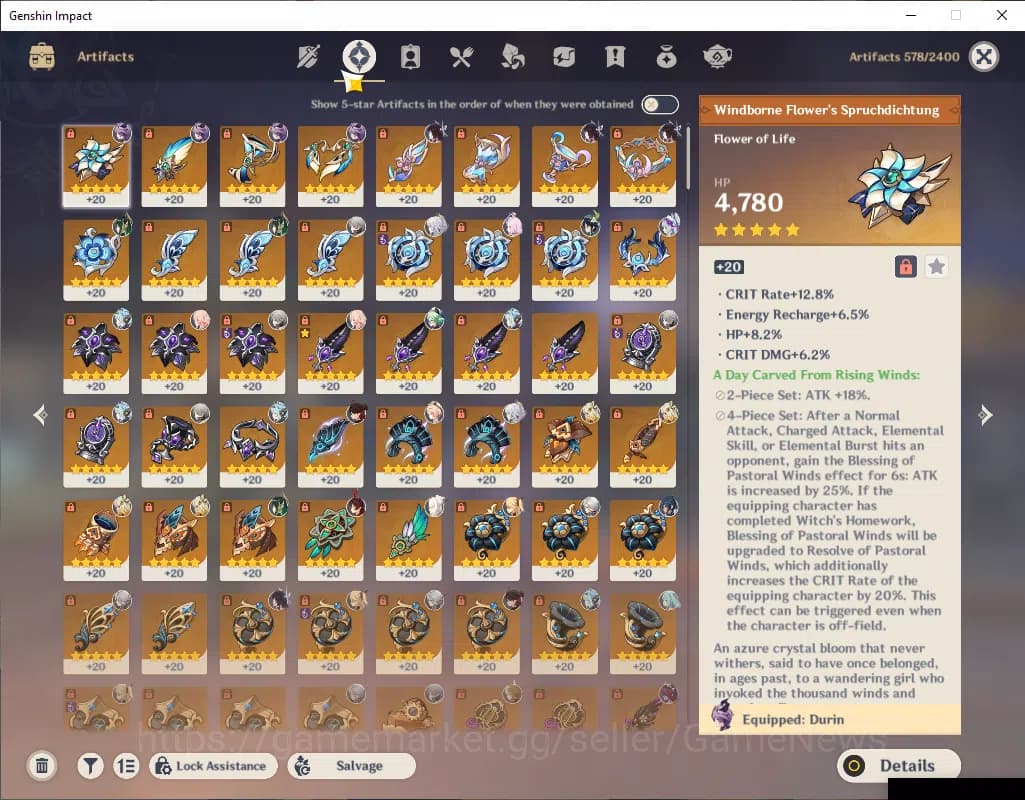 Genshin Impact Accounts ASIA|AR 57|10 Limited+3(*5Wep)|Furina+Sign,Durin,L image 6