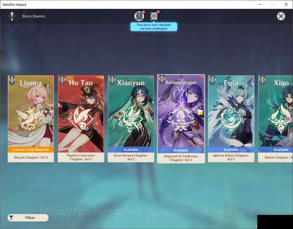 Genshin Impact Accounts ASIA|AR 40|1 Limited+1(*5Weapon)|Yelan|Mc Male|Low image 4