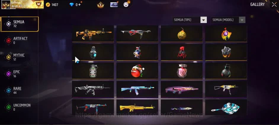 Free Fire Accounts Indonesia| M1887 Mamba GNAW | SCAR Golden Strike,M image 9