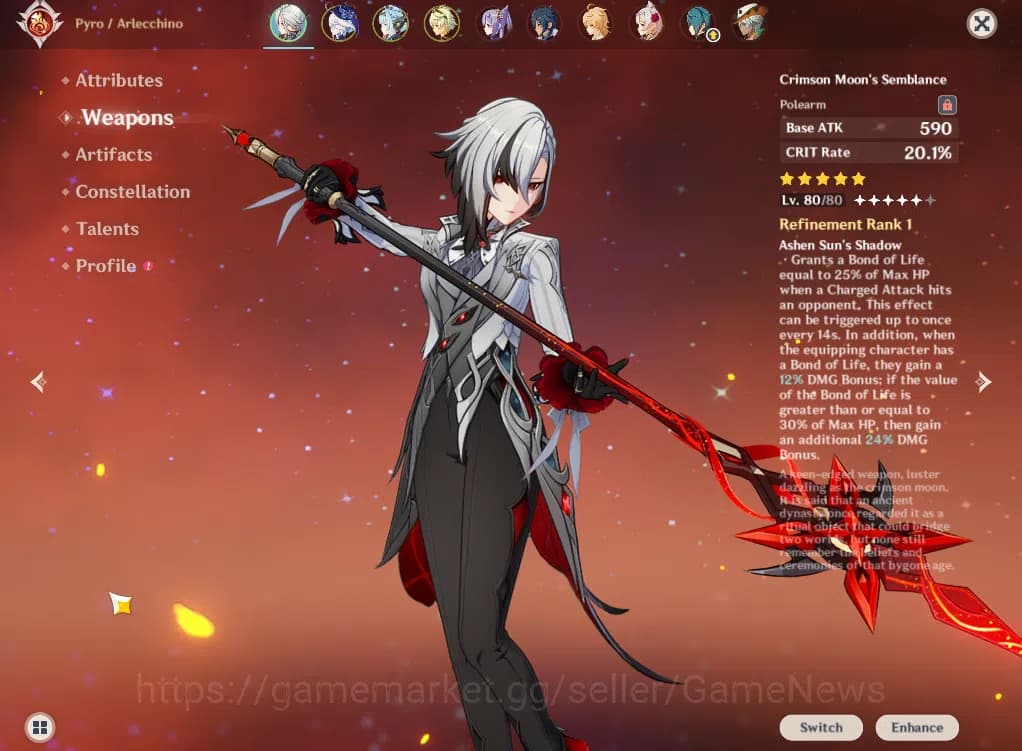 Genshin Impact Accounts ASIA|AR 52|3 Limited+2(*5Weapon)|Arlecchino+Sign,F image 3