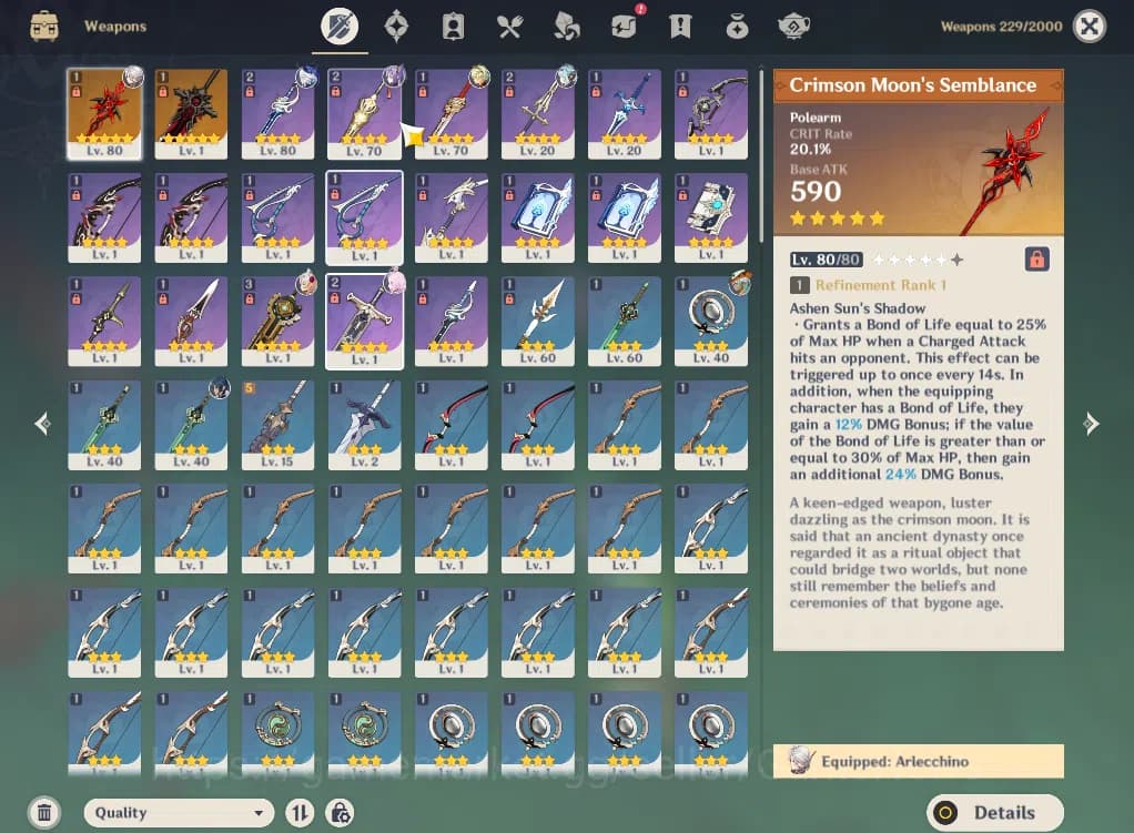 Genshin Impact Accounts ASIA|AR 52|3 Limited+2(*5Weapon)|Arlecchino+Sign,F image 6