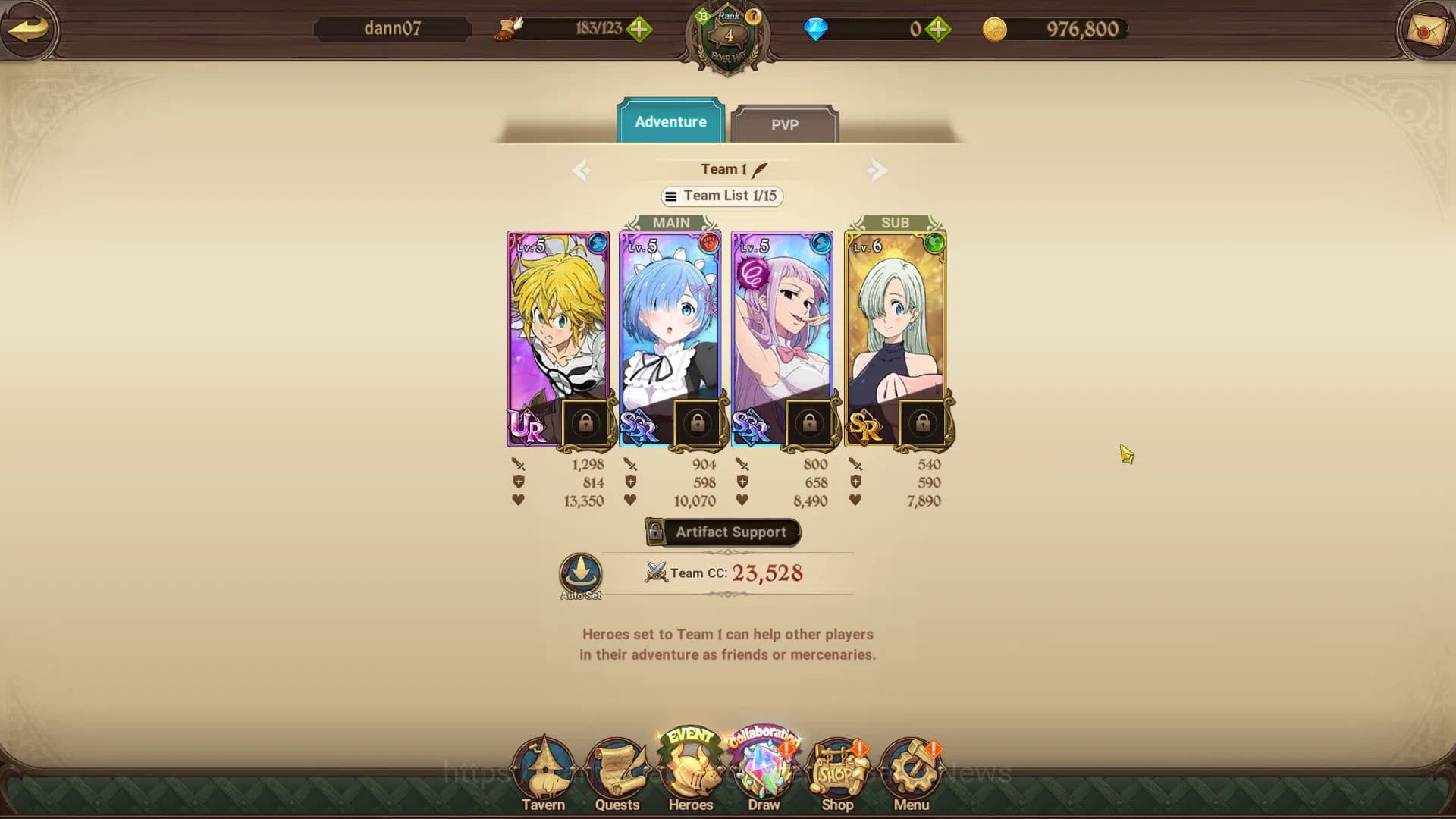The Seven Deadly Sins: Grand Cross Accounts Global|166k CC|Chapter 1|1 UR+Collab Re Zero| Demo image 11