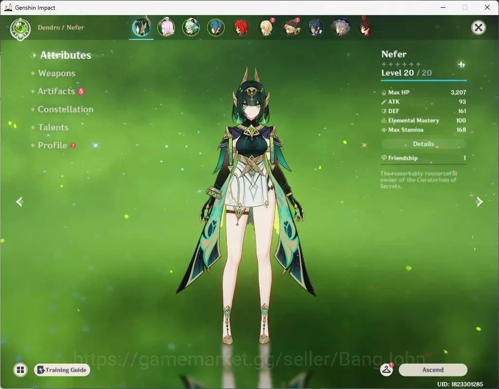 Genshin Impact Accounts ASIA | AR 27|Starter|1 limit Nefer|1 other 5*(Dilu image 3