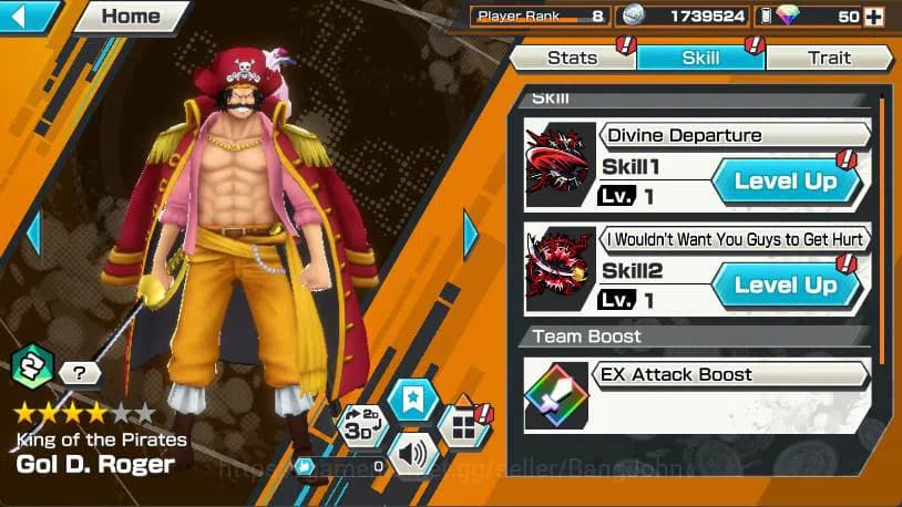 One Piece Bounty Rush Accounts GLOBAL | 6 EX | KOTP Roger, FR Shank, Nusjuro, Kai image 10